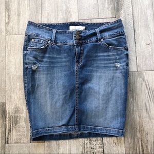 Torrid Denim Distressed Mini Skirt